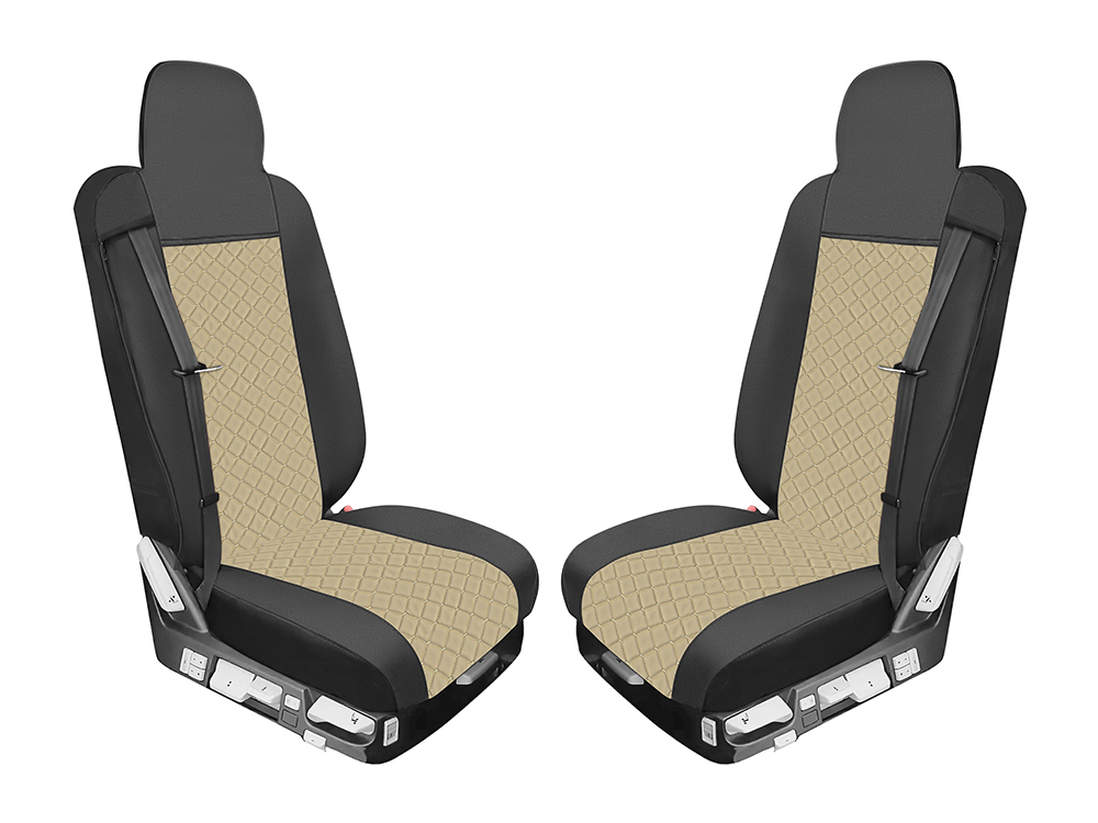 Couvre Housses de Siege pour RENAULT T 2015-2021 Camions Noir Beige Cuir 