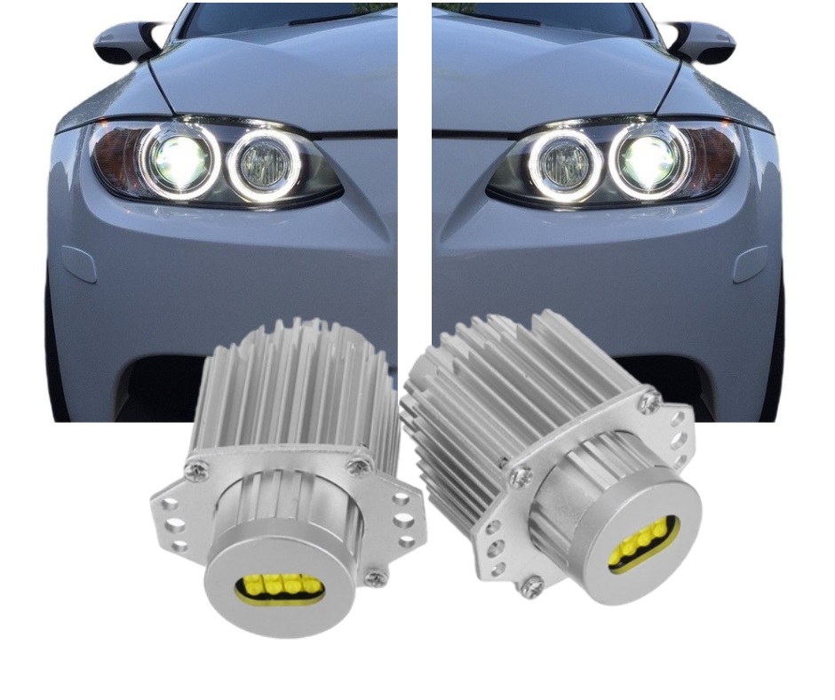2 x BMW E90 E91 40W Marker Faruri LED pentru Angel Eyes Alb 2005-2009