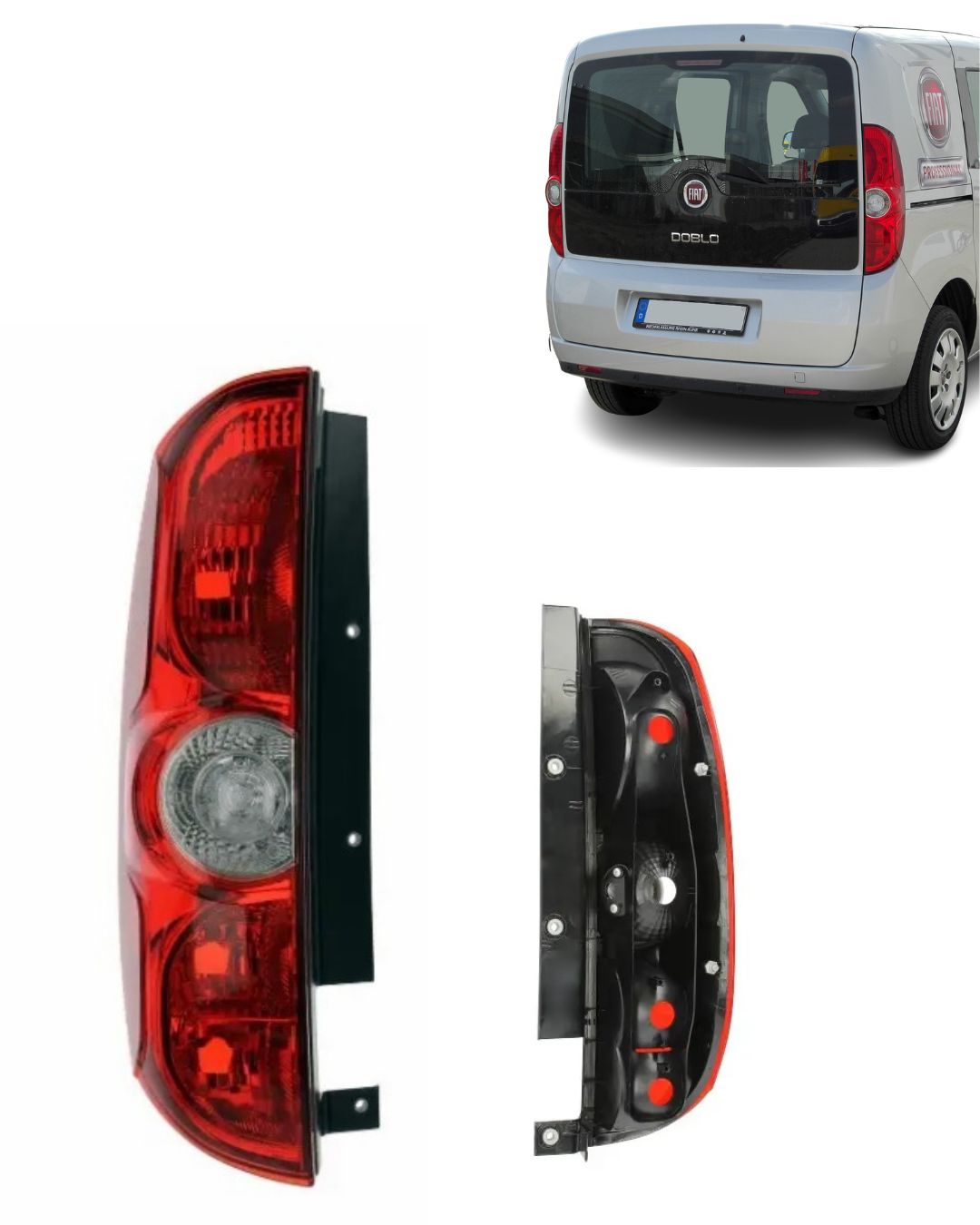 Vänster FIAT DOBLO 2009-2014,OPEL COMBO 2012-2016 En Dörr Bakljus Baklampa 