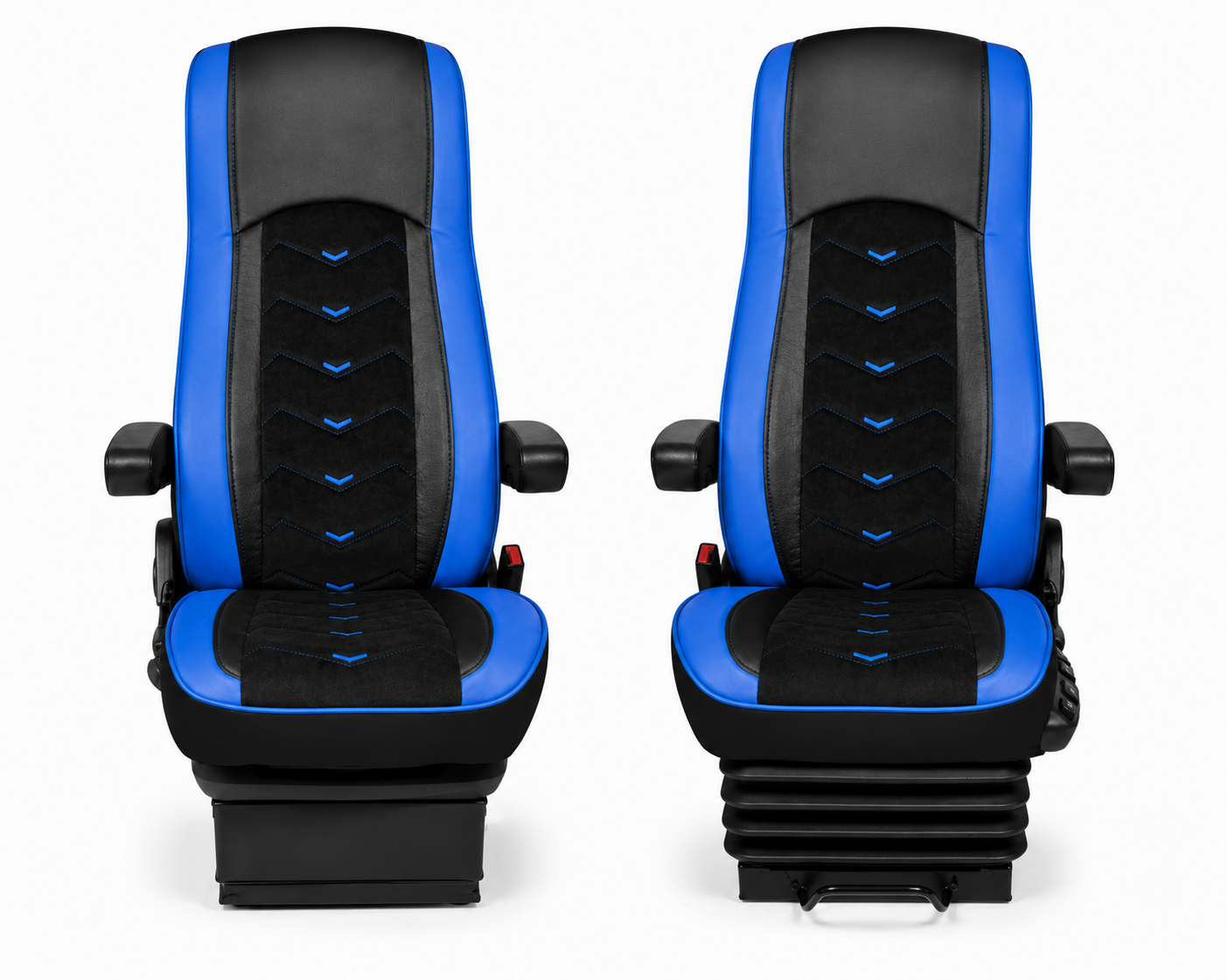 2x Cubre Asientos para DAF XF 106 2015-2021 Camiones Negro Azul Cueros Alcantara
