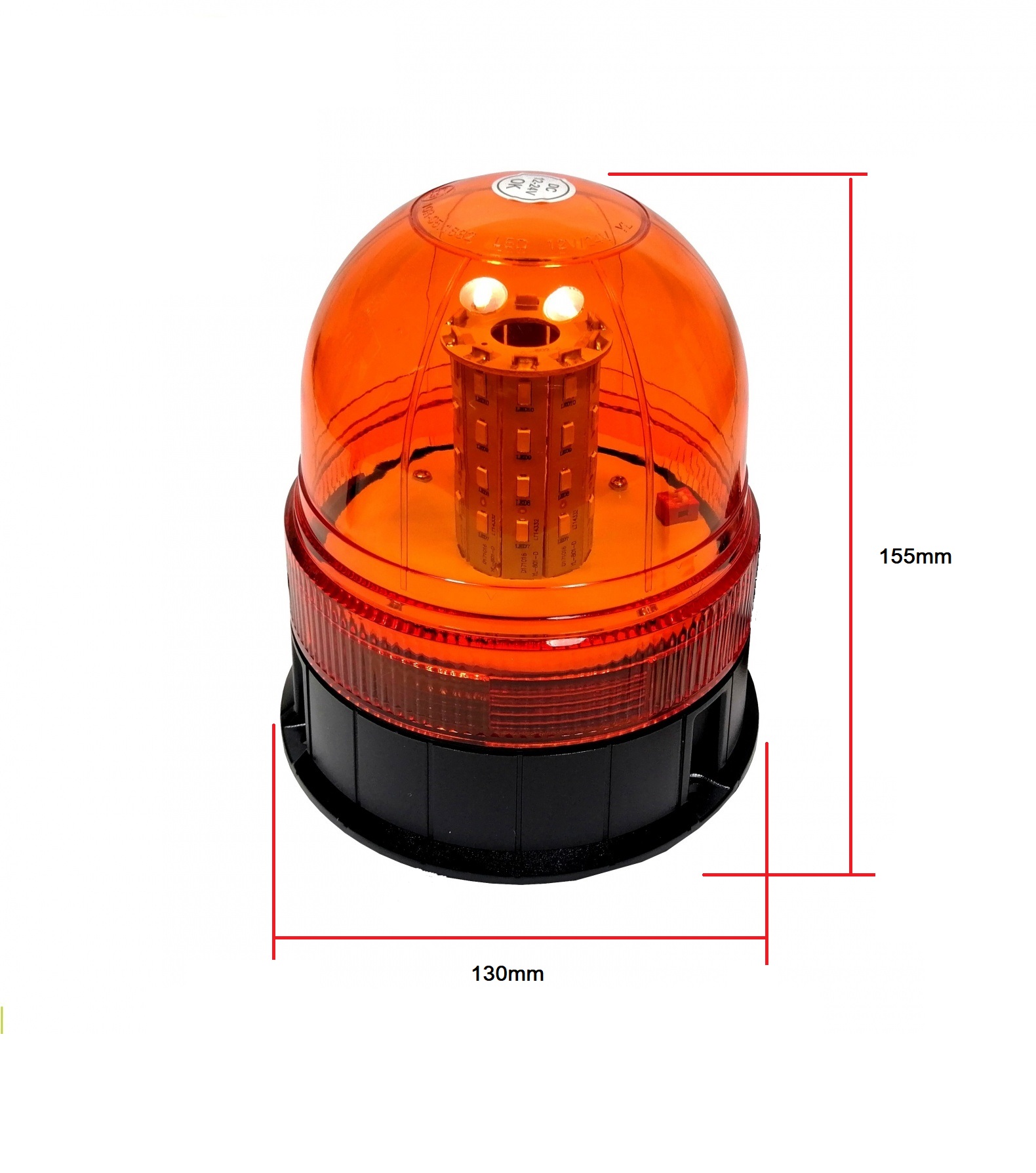 40 LED Warnleuchten Leuchtfeuer Blinkt Notfail Strobe Licht Beleuchtung Magnet Vakuum Bernstein Orange Lkw Pkw Gabelstapler 130mm 