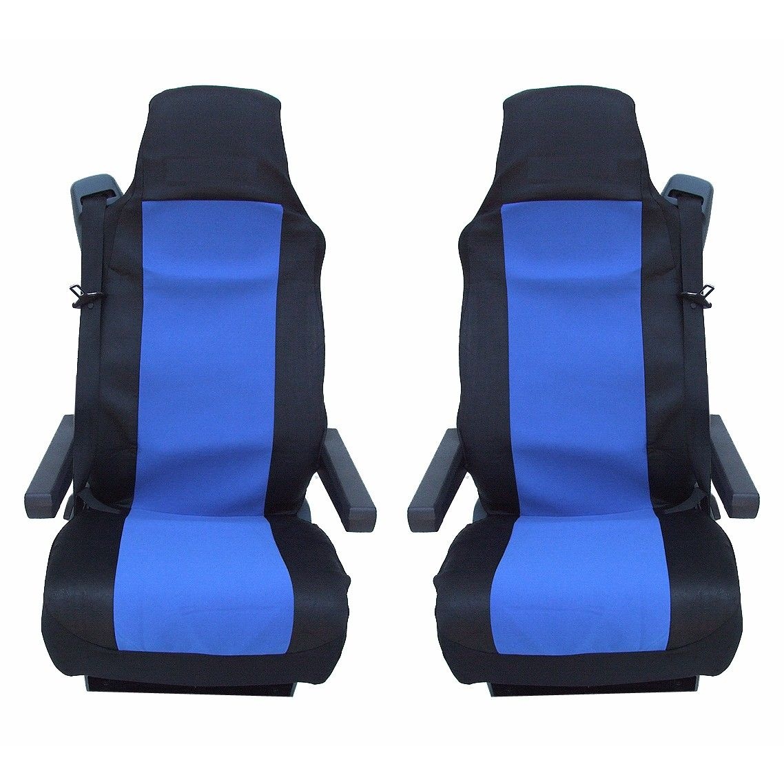 2 x Bilklädsel för VOLVO FL,FE,FM16,FH16,FH12 Lastbil Svart Bla Textil