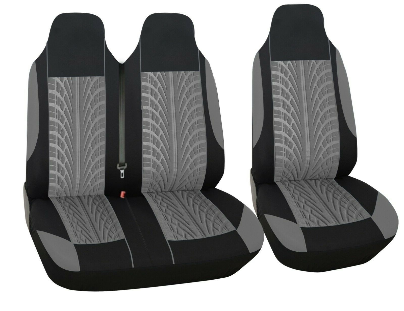 2+1 Universal Sitzbezüge für Kleinbus Lieferwagen Van Schwarz Grau Textil