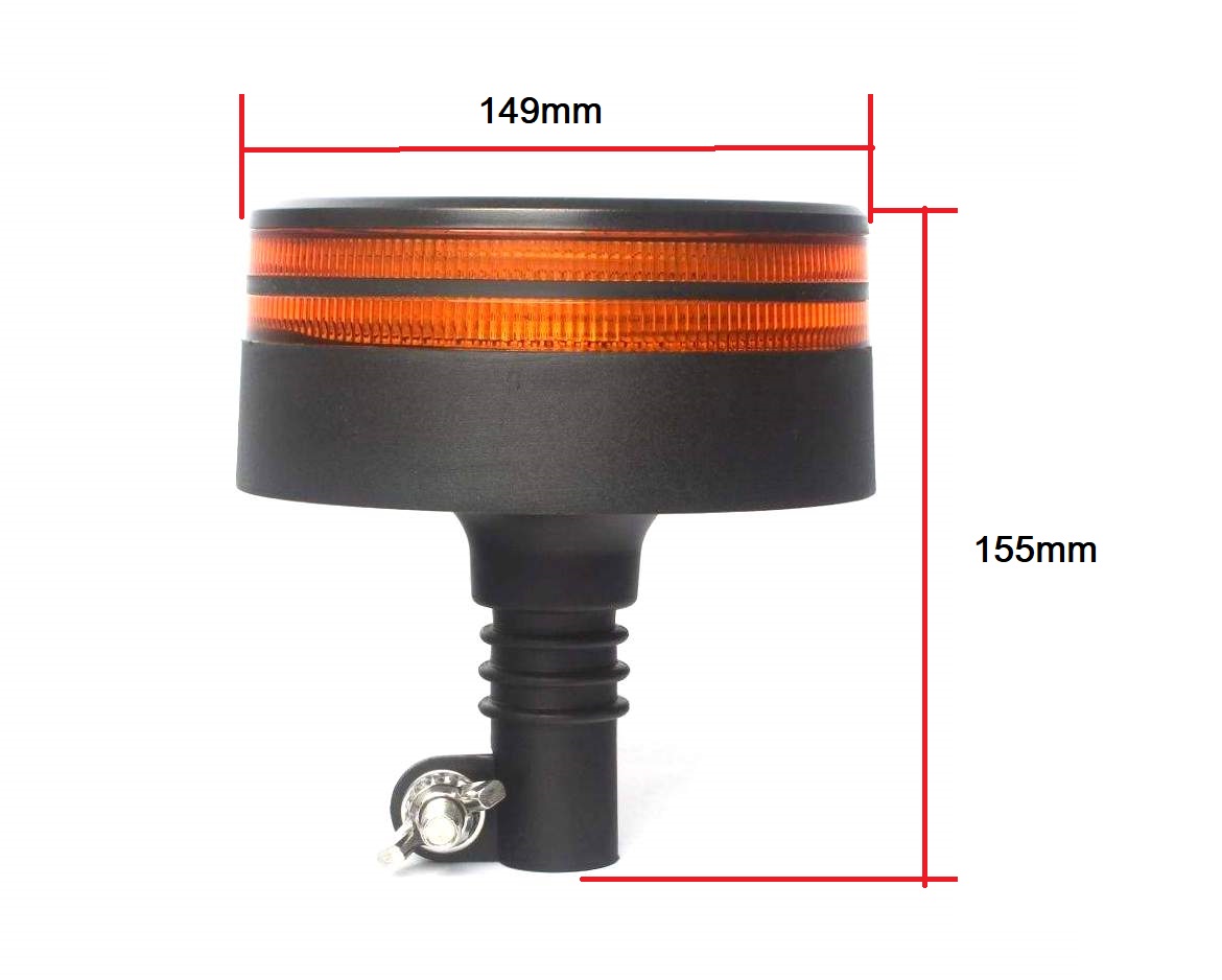 Feux Gyrophare Stroboscopique 50 LED 25W 149mm Flash Orange Lampe 12V 24V