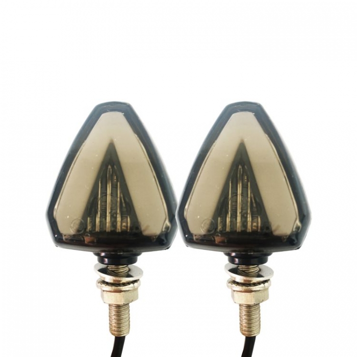 2 x 9 LED Motorsykkel ATV Blinklys  DRL Oransje Hvit 12v