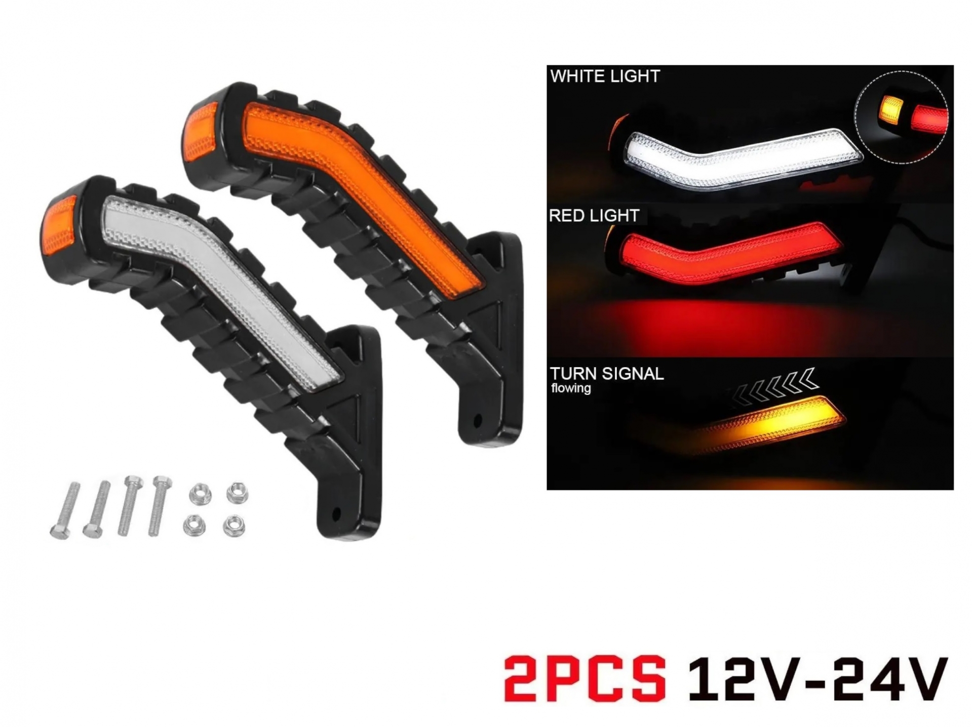 2 x Led NEON Positionsljus Sidomarkeringsljus Dynamic Bakljus 12v 24v