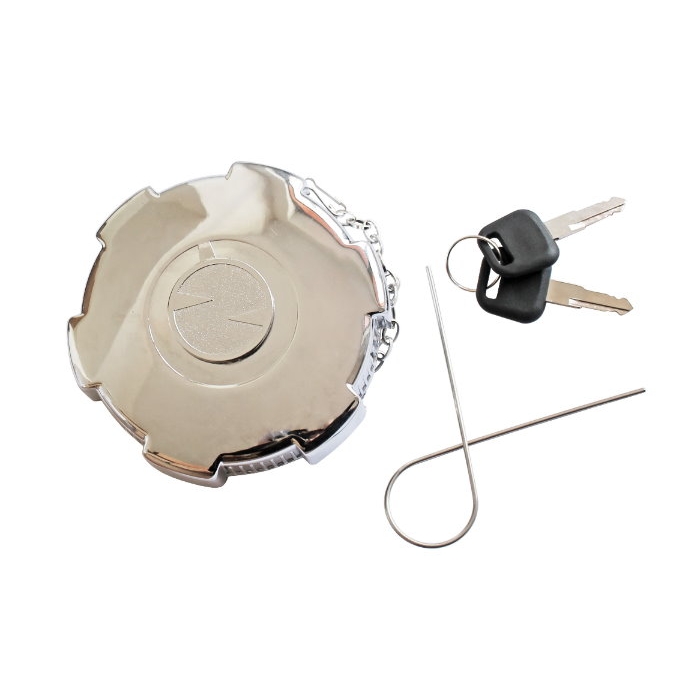 Lås, bränsletank med 2 nycklar,kromad, låsning, lastbil 75mm