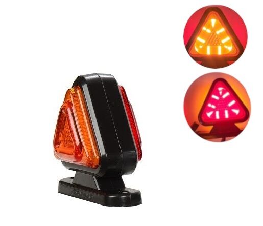 18 LED Lampa Triunghiular Gabarit Laterala Pozitie Remorca Camion Rosu/Galben 12v 24v