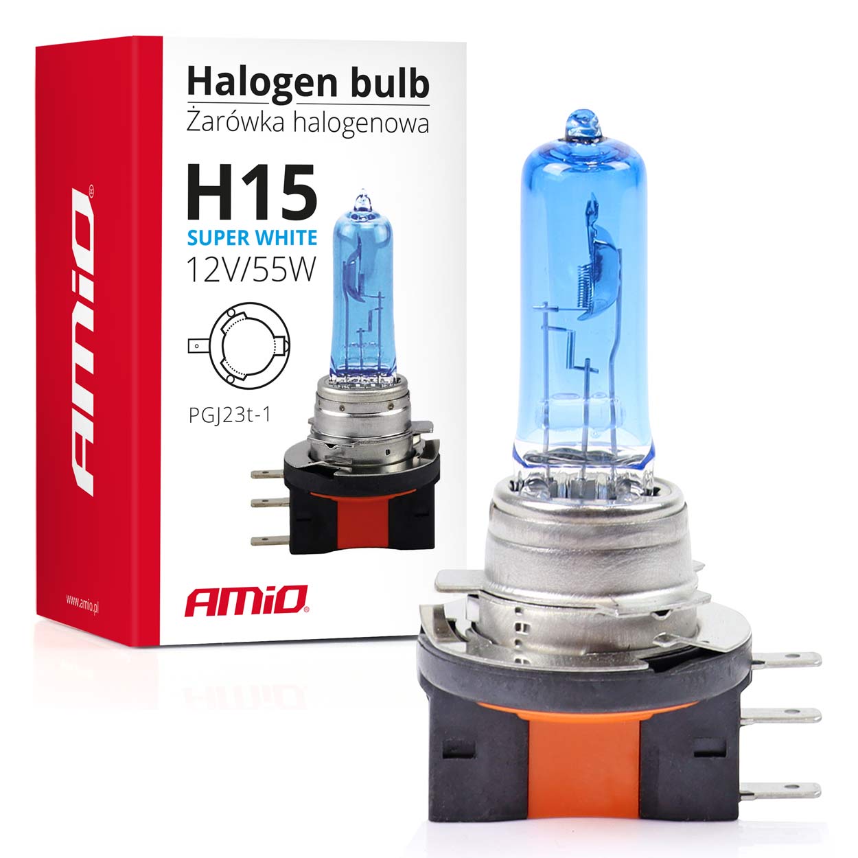 2 x H15 12V 55W Super White Halogen Lumini Lampa Faruri Becuri High Low Beam Auto Camoin Moto 