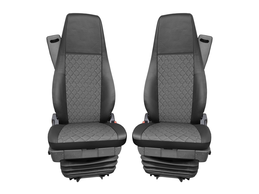 Seat covers for SCANIA R 2006-2020 Truck Black Grey Leather 