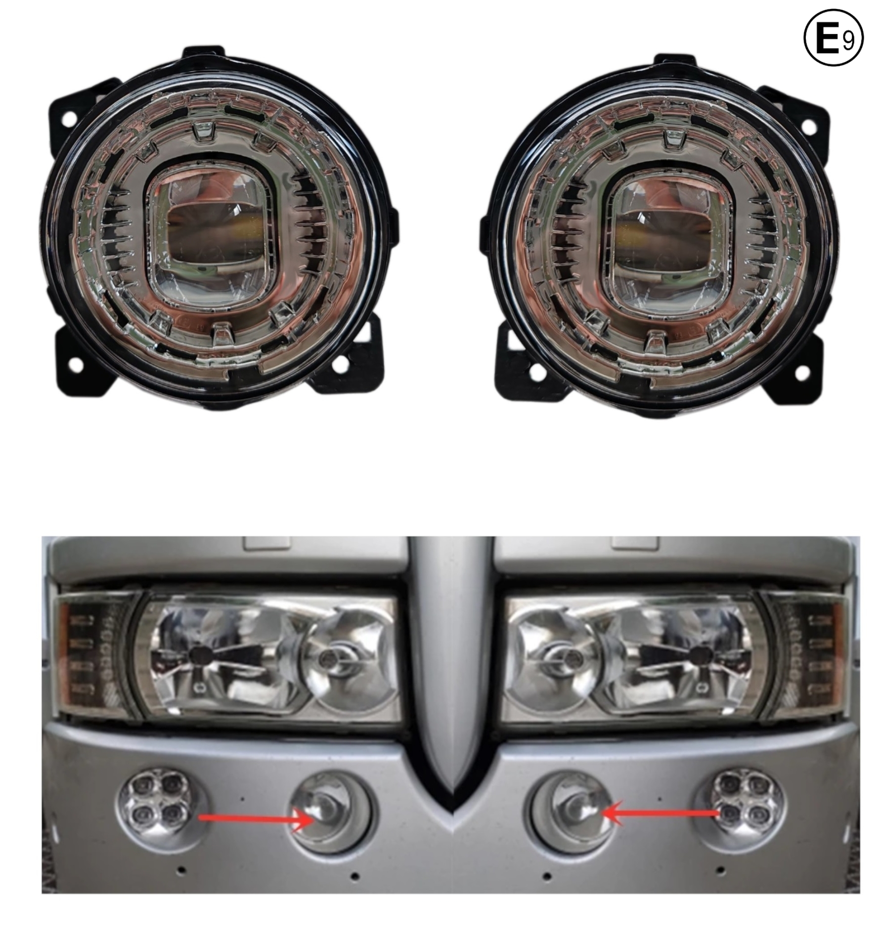 2 x Til SCANIA серия P, G, R, T 2004-2017 LED Tåkelys Halogen Frontlykter Fjernlys Lampe DRL 