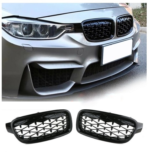 Grill til BMW F30 F31 F35 diamond Style Svart
