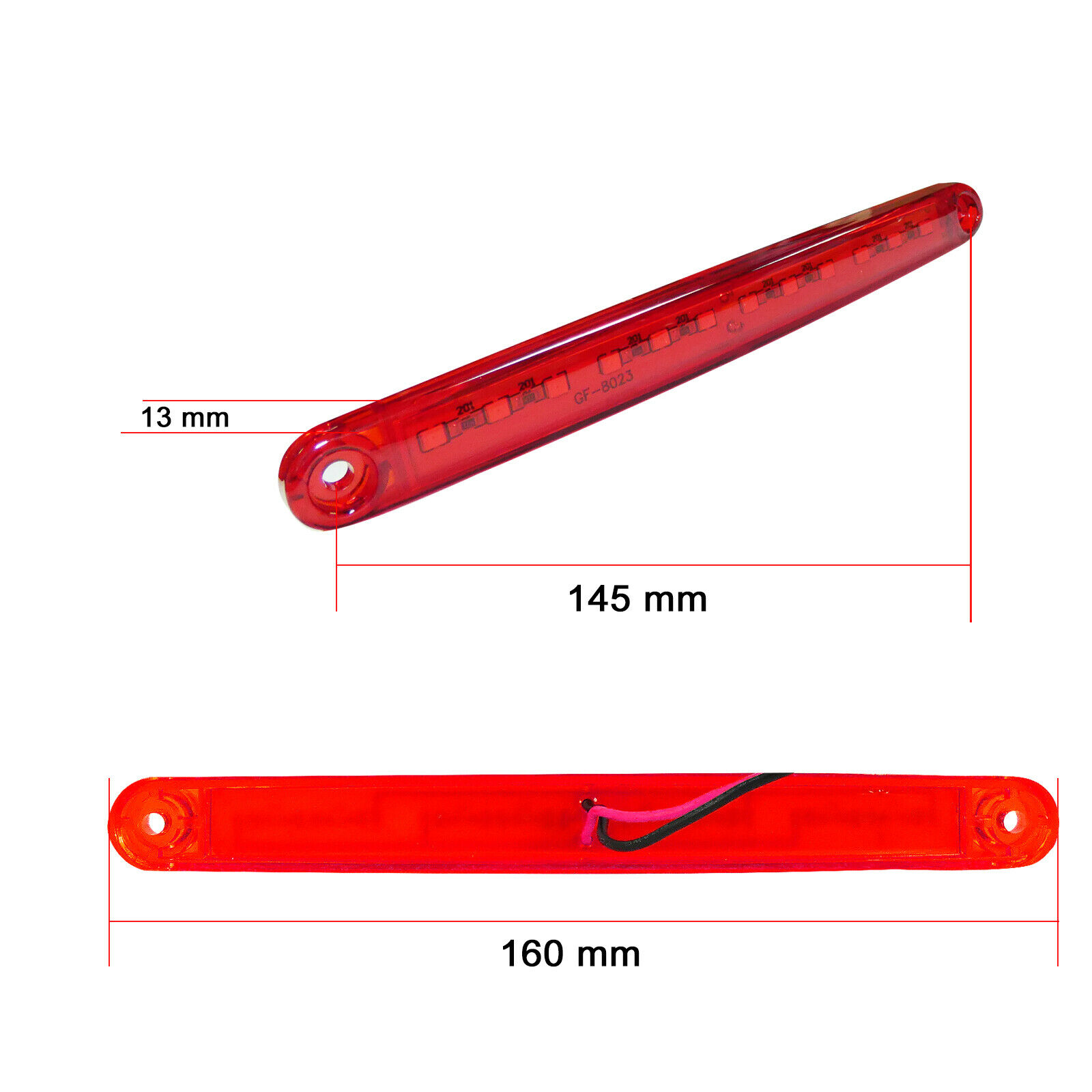 12 led Feux Indicateur de gabarit latéral remorque camion rouge 12v 160mm