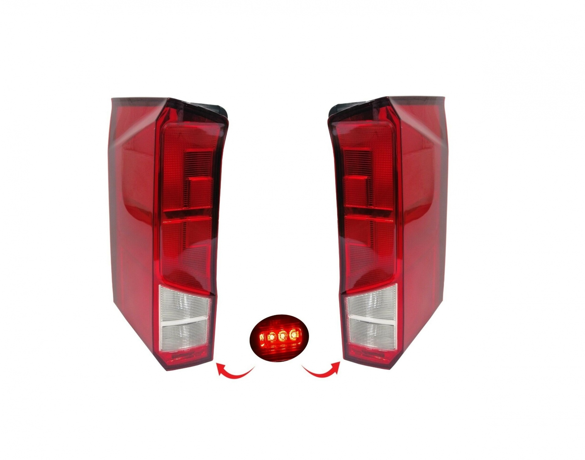 2 x Volkswagen Crafter 2017+ Van Rear Tail Lights Set BUS VAN