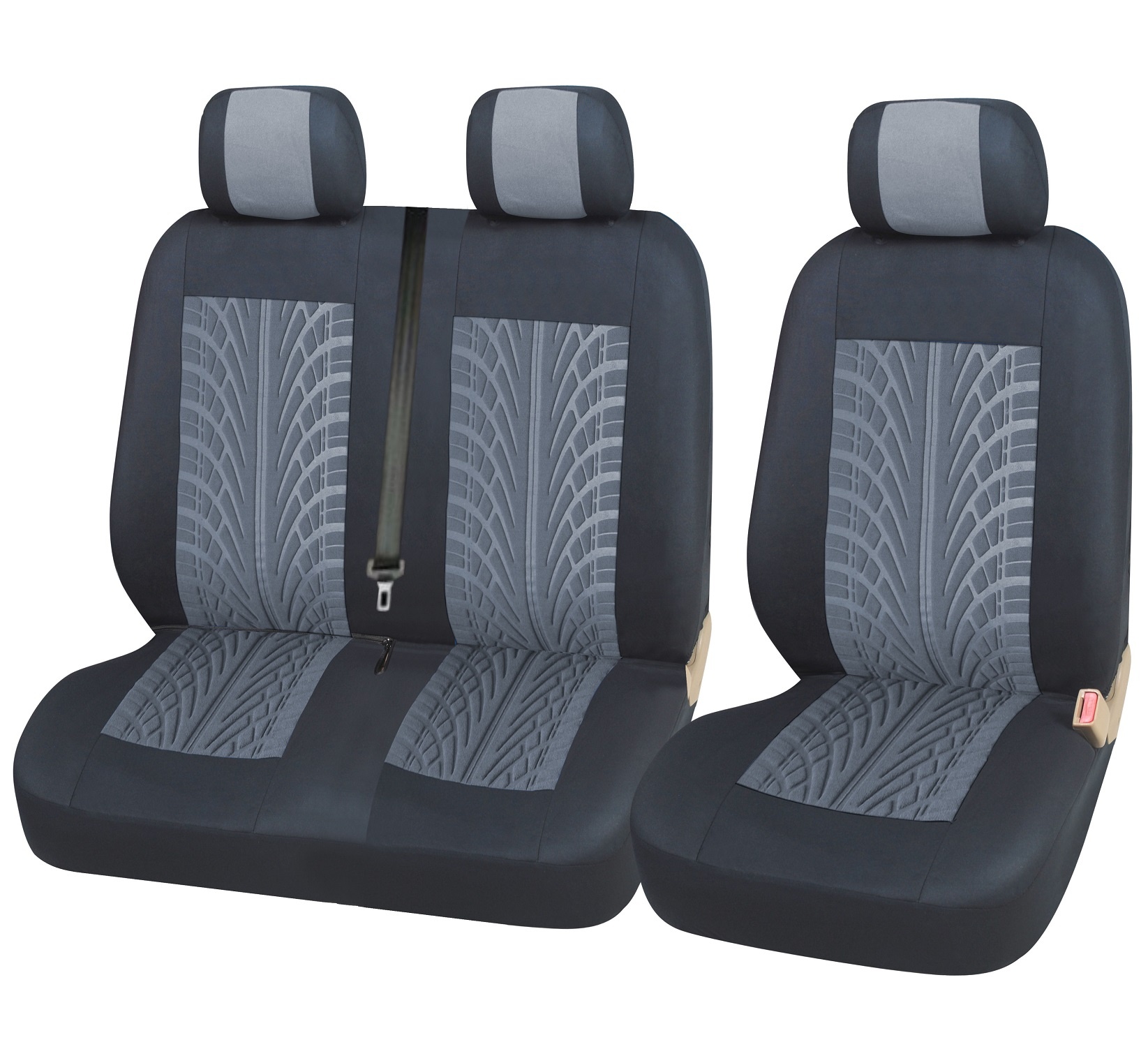 2+1 Universal Setetrekk Van Buss Svart Gra Tekstil