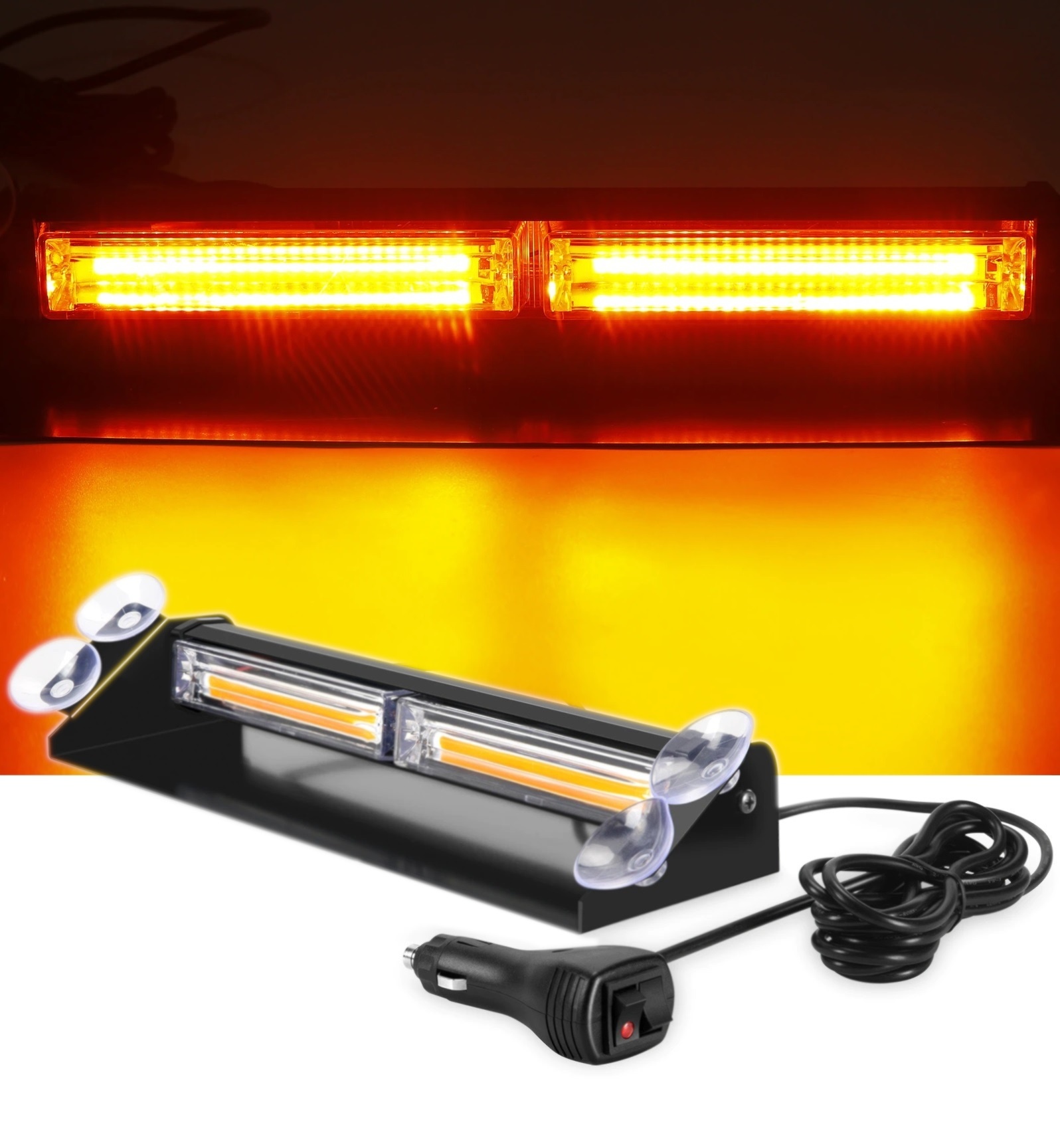 40w COB LED BAR Front Warning Light Strobe Amber with Stand 12-30V