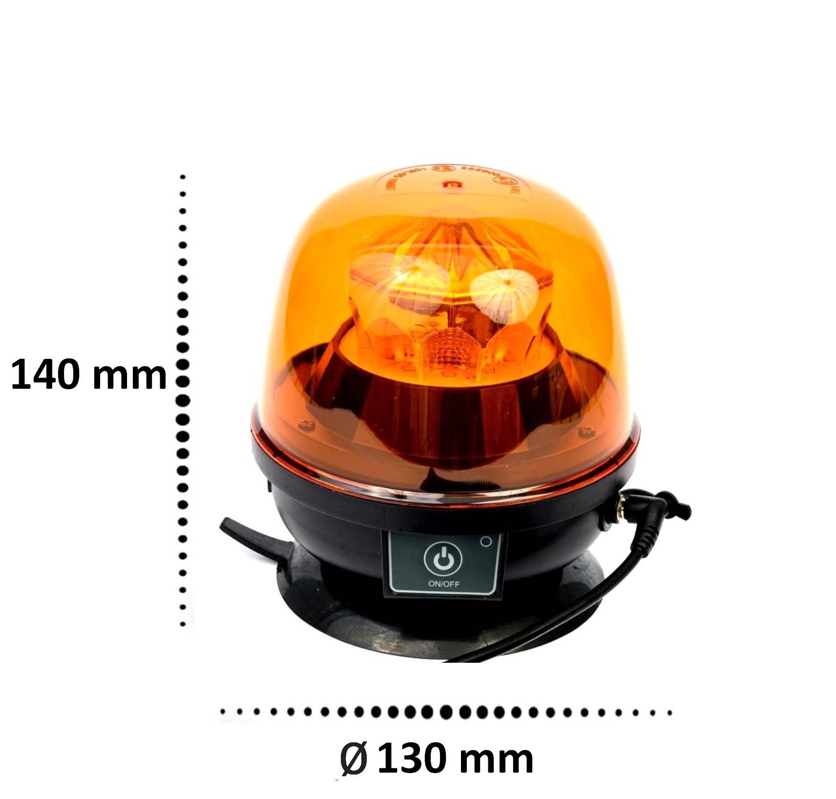 10 Led Warning Light Beacon Flashing Strobe Orange Wireless Magnetic Vacuum 130mm E9 12V 24V