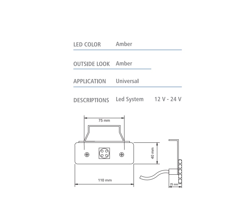 4 LED Indicator luminos lateral remorcă Camion Reflector galben 24v