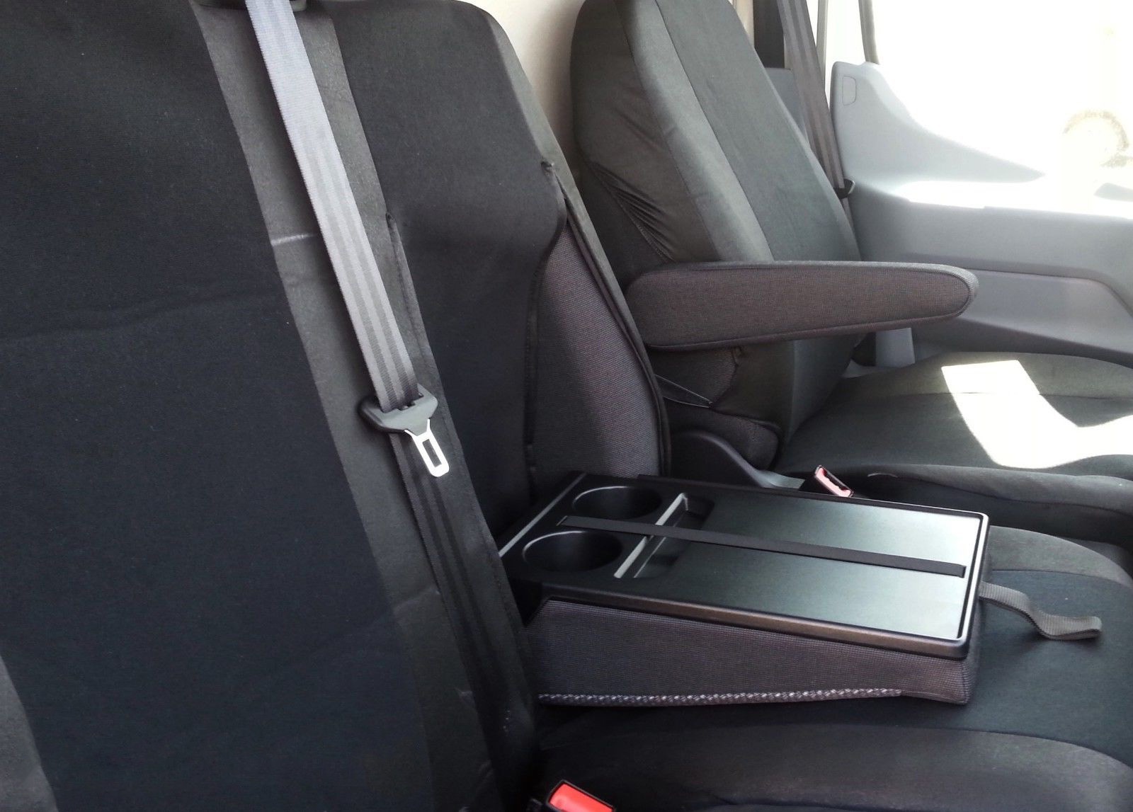 2+1 Huse Scaune pentru FORD TRANSIT 2013+ Microbuze Negru Piele Textile