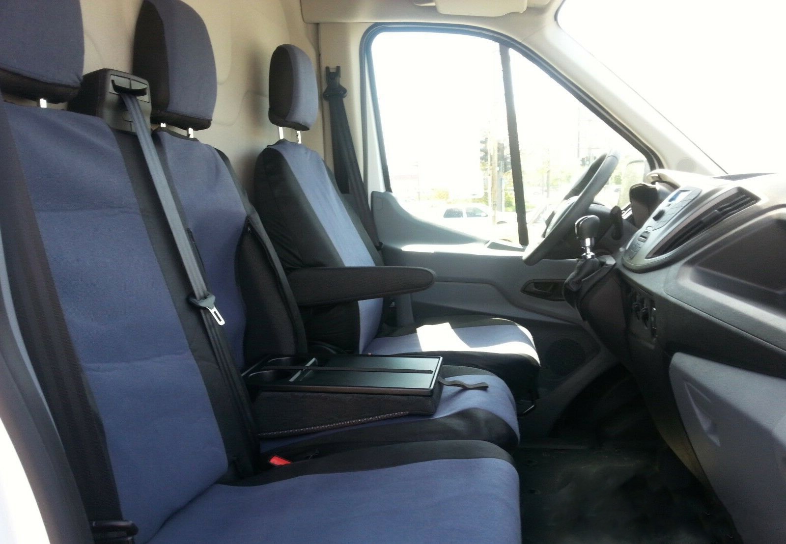 2+1 Seat covers for FORD TRANSIT 2013+ Van Black Dark Grey Textile