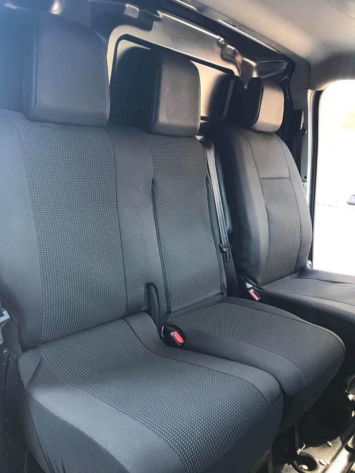 2+1 Seat covers for PEUGEOT EXPERT 2017+ Van Black Textile