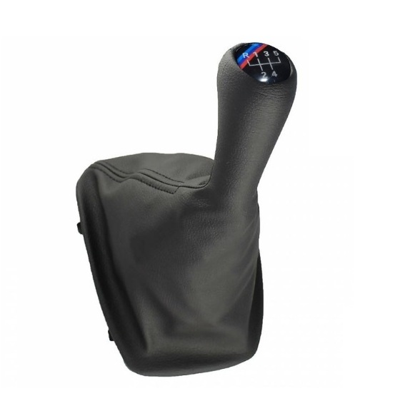 BMW E39 06-03 5er Serie 5 Gang Schaltknäufe Schaltsack Knauf Manuell Leder Schwarz 