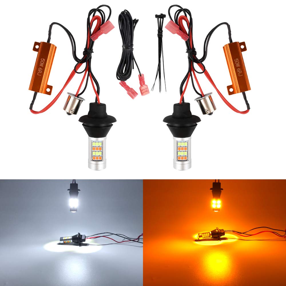 2 x Lampa Becuri 42 LED 8W S25/1156/BA15S/P21W T20 Canbus DRL Lumini Alb Gelben