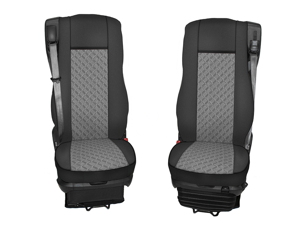 Seat covers for DAF XF 106 2015-2021 Truck Black Grey Leather