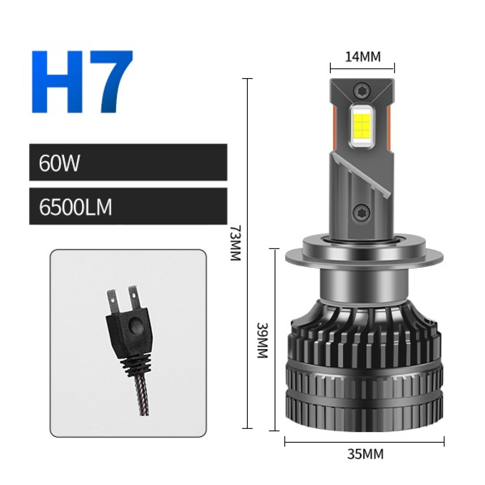 2 x LED H7 120W 13000lm  Headlights Bulbs Lamp Car Truck Lorry Lights Vehicle Hi/Low Beam 12V 24V 6000K 