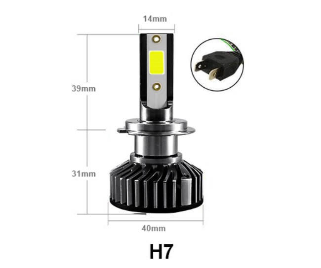 2 x LED F2 H7 12v/24V 72W 10000LM Ljus Lampa Bilstrålkastare Lyspærer Strålekaster Lasbil Moto 