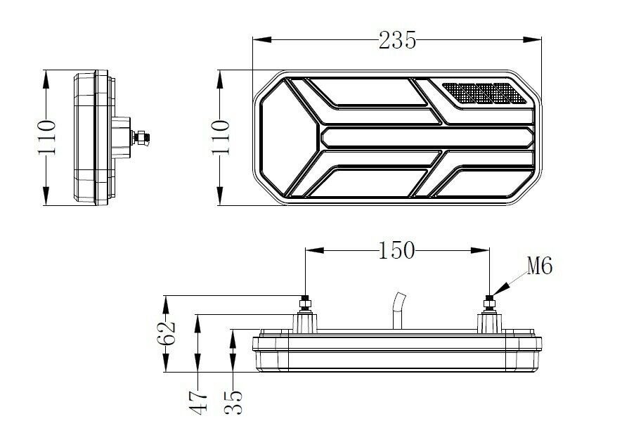 LED Dynamic Luz piloto Luz trasera del camión remolque 12v 24v