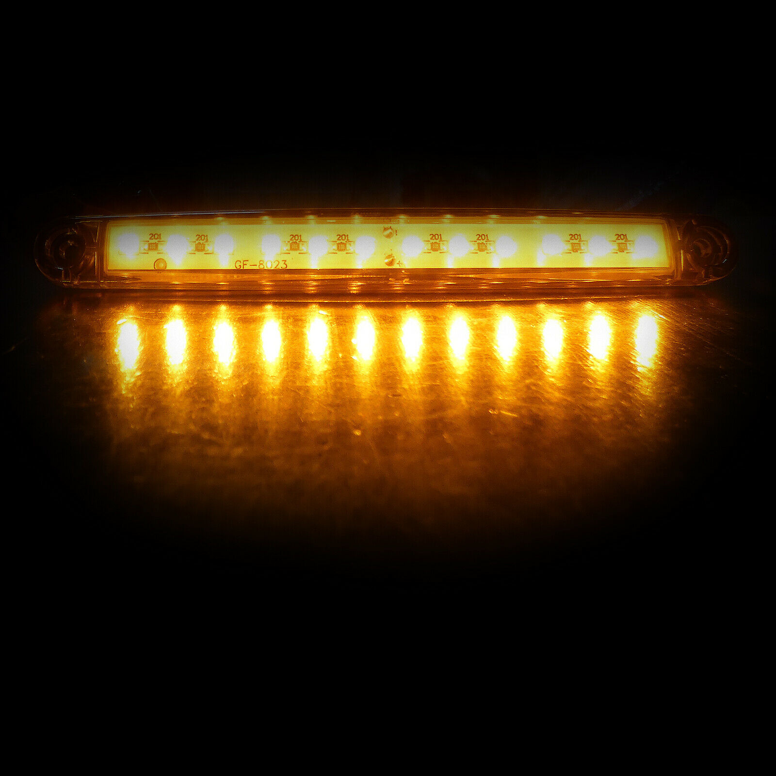 12 led Luces Marcador lateral Atras remolque Camiónes Naranja 24v 160mm