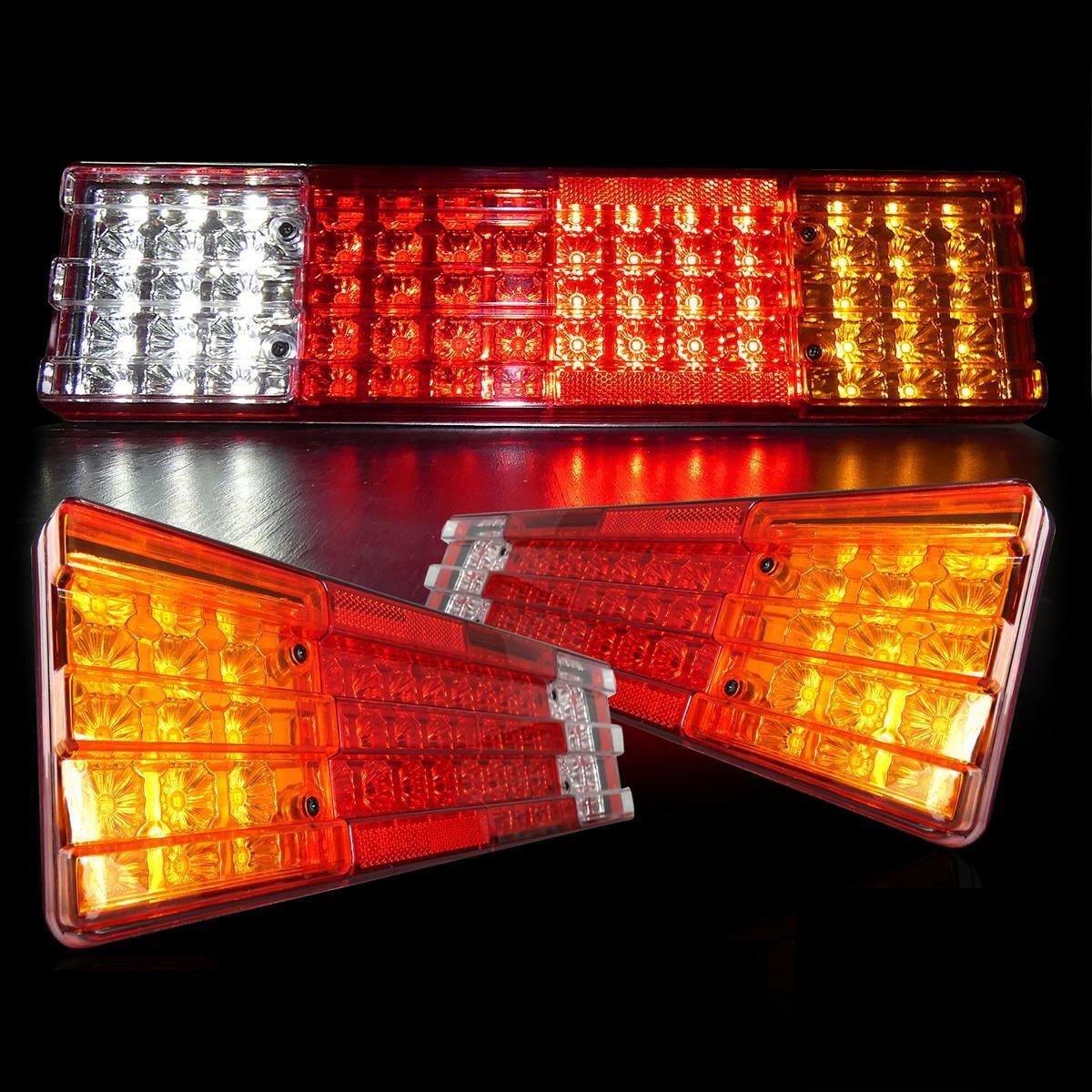 2 x 70 Led Feu Arriere pour remorque camion caravane 6 fonctions 12v 