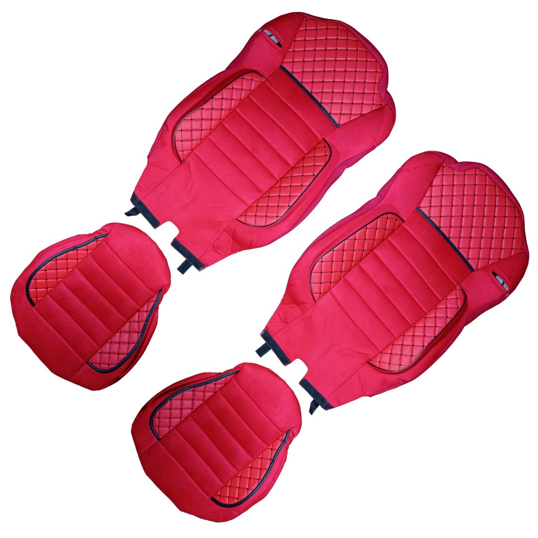2 x Cubre Asientos para Mercedes Actros MP4 EURO 6 2015-2021 Camiones Rojo Cueros Textil LHD RHD
