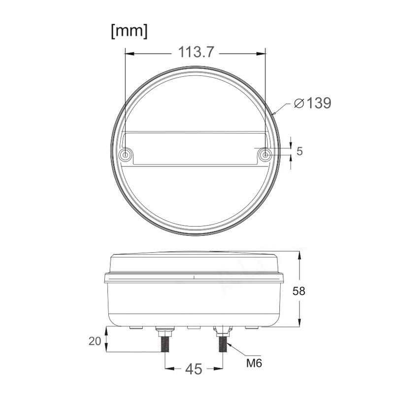 2 x Led Baklykt Rund Neon Dynamic till Tilhenger Lastebil 139mm 12v 24v