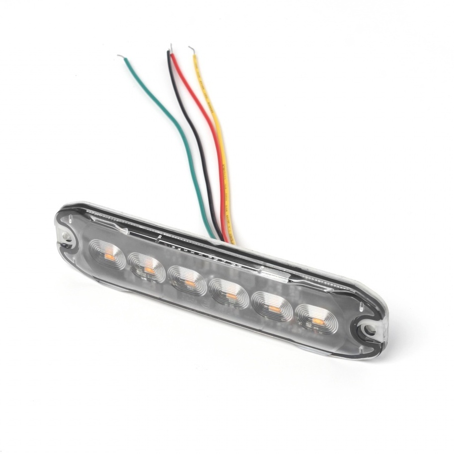 6 Led Feux de Pénétration Maigrir Stroboscopique Ambre 10W 12V 24V