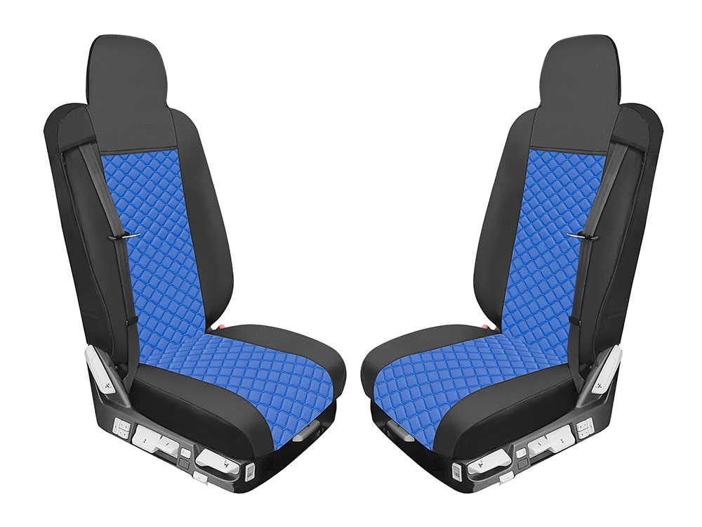 Seat covers for RENAULT T 2015-2021 Truck Black Blue Leather 
