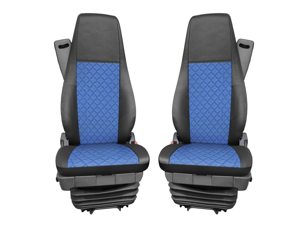 Cubre Asientos para SCANIA R 2006-2020 Camiones Negro Azul Cueros 