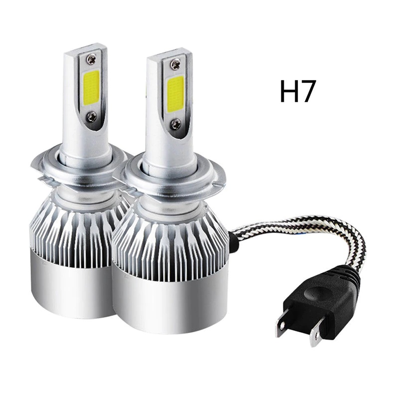2 x COB LED H7 12V 7600LM 72W Ljus Lampa Bilstrålkastare Lyspærer Strålekaster Lasbil Moto Halv/Och Helljus