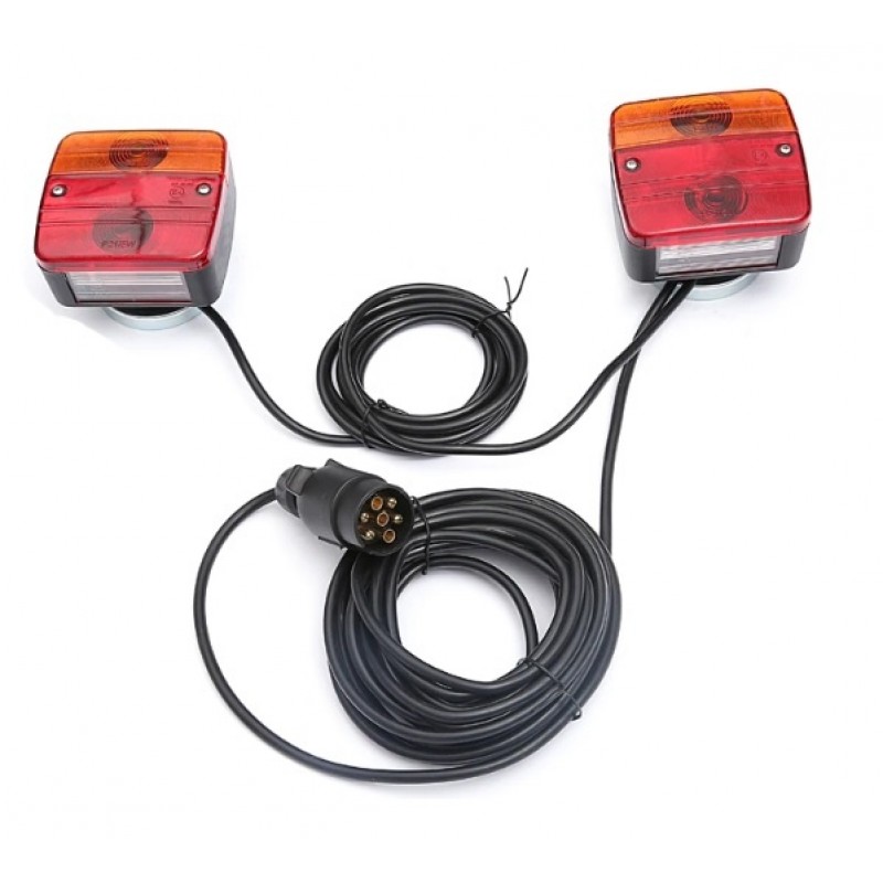 2 x Feu Arriere pour Remorque Camion Caravane Aimant 4 fonctions 12v 24v