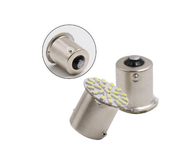 LED 22 SMD P21W BA15S 1156 12V Canbus Lampa Becuri Lumini Alb