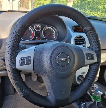 Steering wheel COVER for Opel Astra H,Zafira B,Corsa ,Vectra C, Signum Eco Leather For Sewing