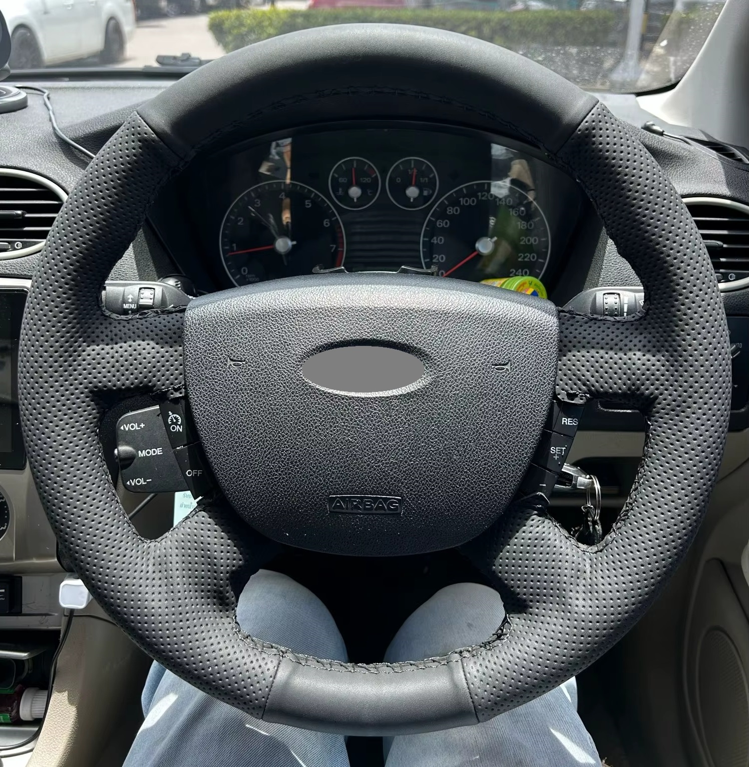 Cubierta para el Volante para FORD FOCUS,FORD CONNECT,FORD KUGA,FORD C-MAX Eco Cuero Para coser