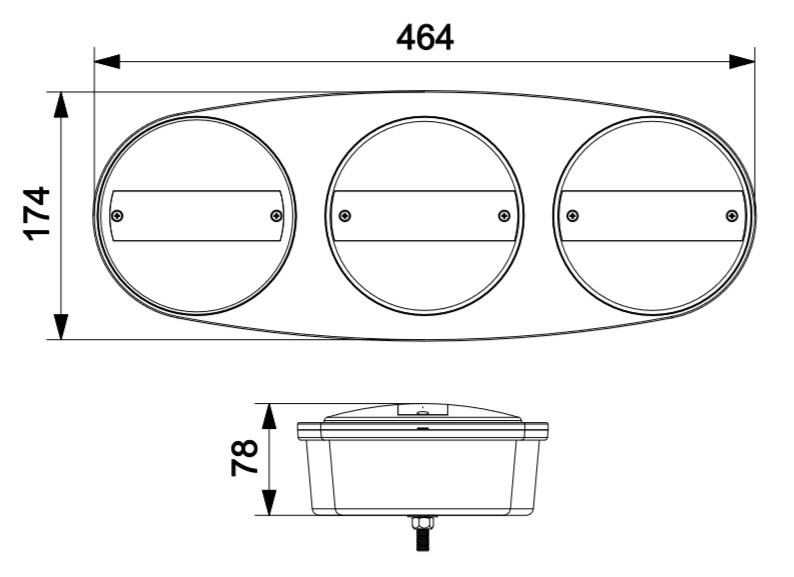 Led Bakljus Runda för Släp Lastbilar Husvagn 12v 24v