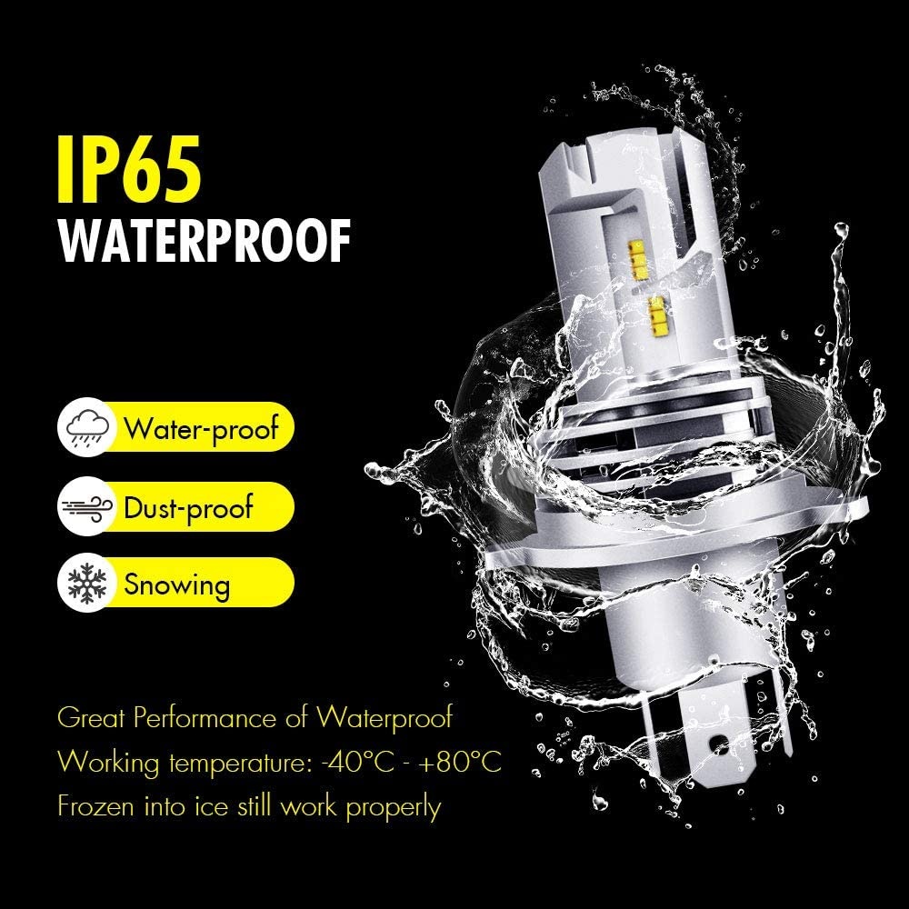 2 x LED H4 Feux Ampoules Lampe Feux de Camion Voiture Véhicule Phares 50w 5000lm 6500K 12V 24V