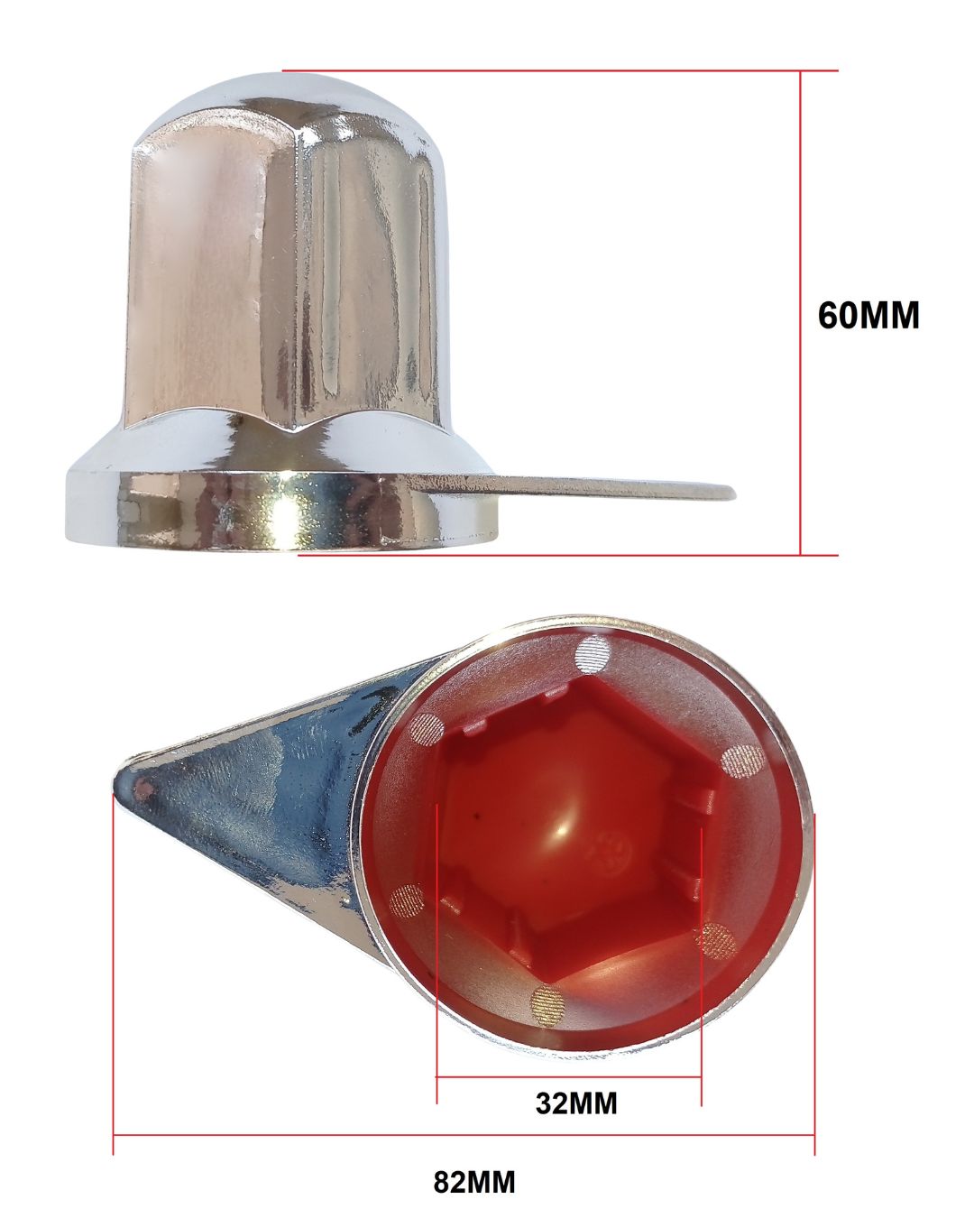 Capace Roti Piulita Jante Bolt Lung pentru Camioane și altele Cromat 32mm