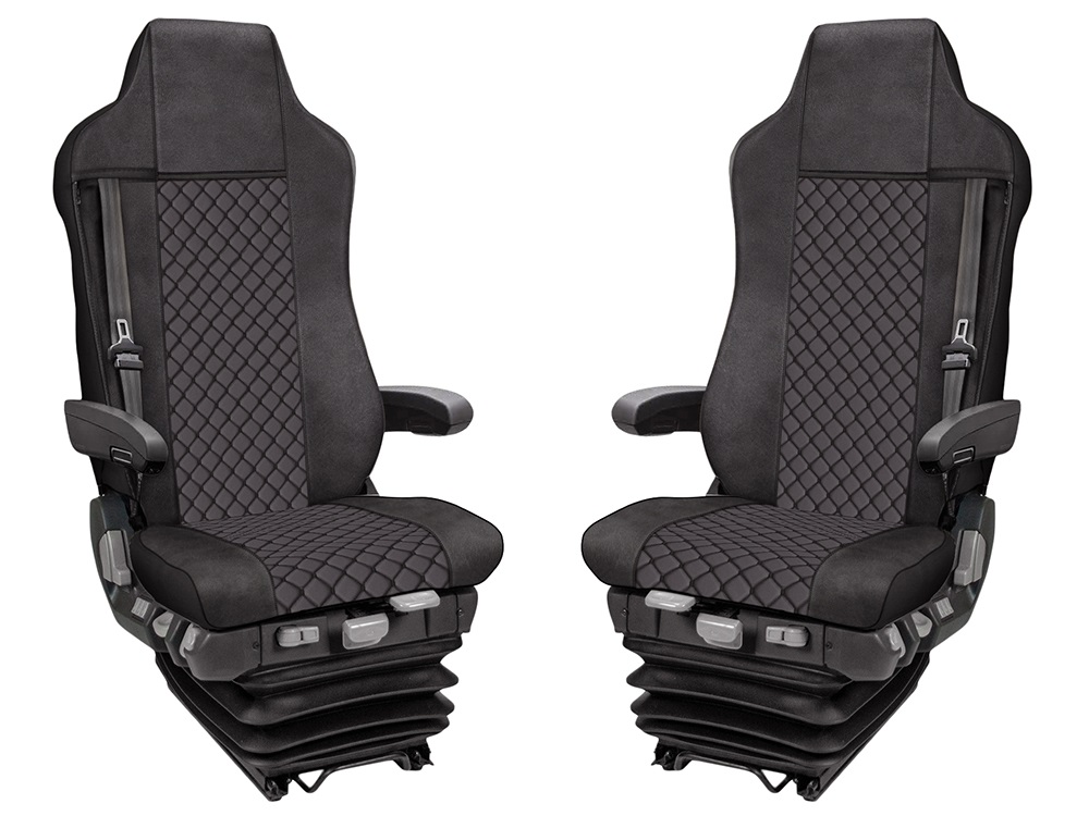 Seat Covers for IVECO STRALIS HI-WAY 2005-2019  Truck Lorry Black Leather