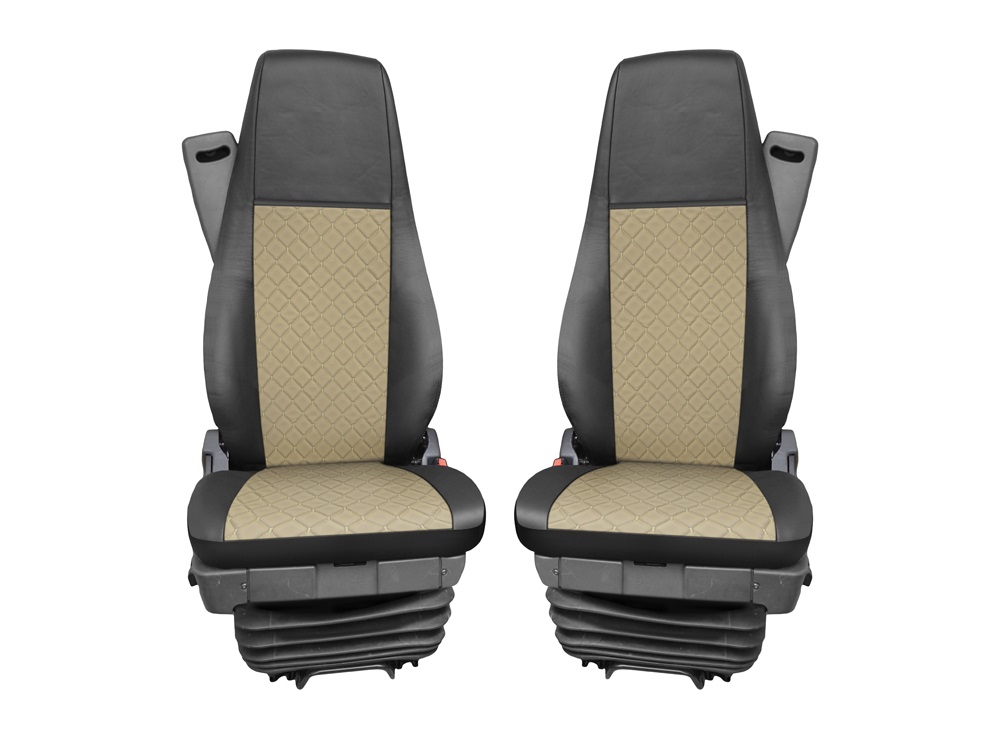 Huse Scaune pentru SCANIA R 2006-2020 Camioane Negru Bej Piele 