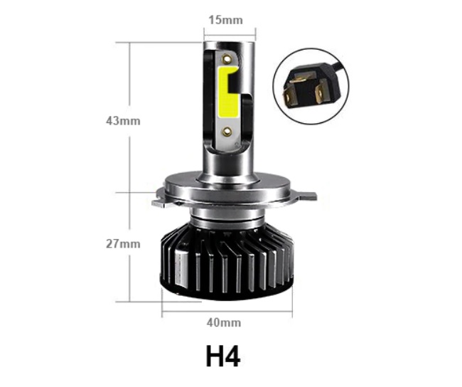 2 x H4 12V 50W 12000lm Mono LED +300% Canbus Headlights Bulbs Lamp Car Truck Lorry Lights Vehicle Hi/Low Beam