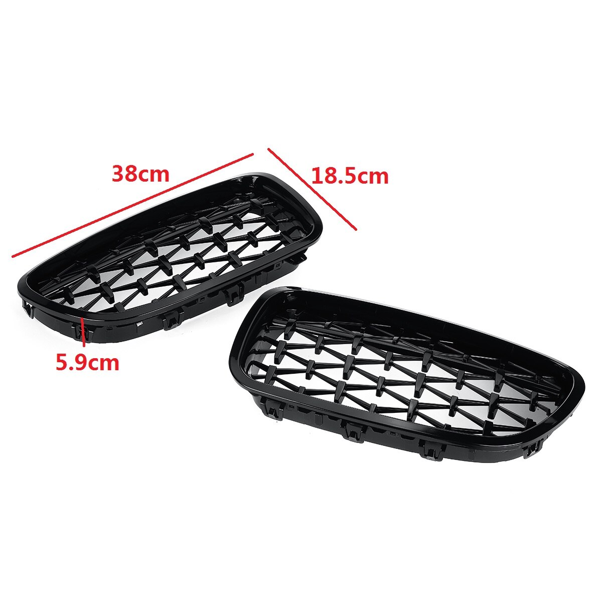 Kühlergrill für BMW F10 F11 F18 M5 Diamond Style Niere grill Schwarz